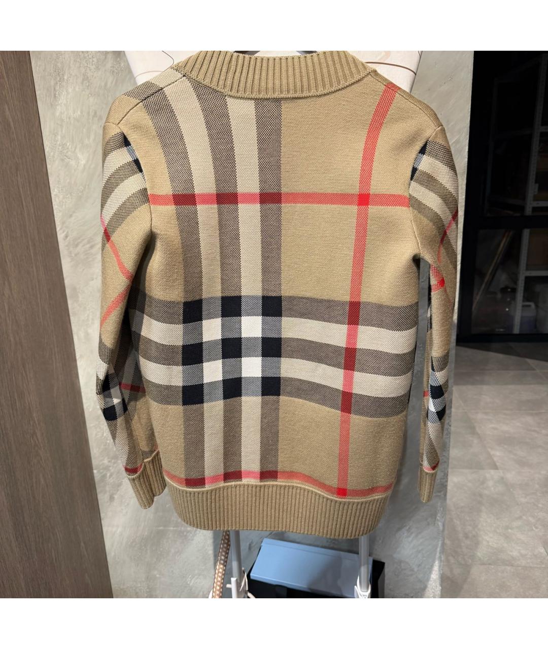 BURBERRY Бежевый шерстяной кардиган, фото 2