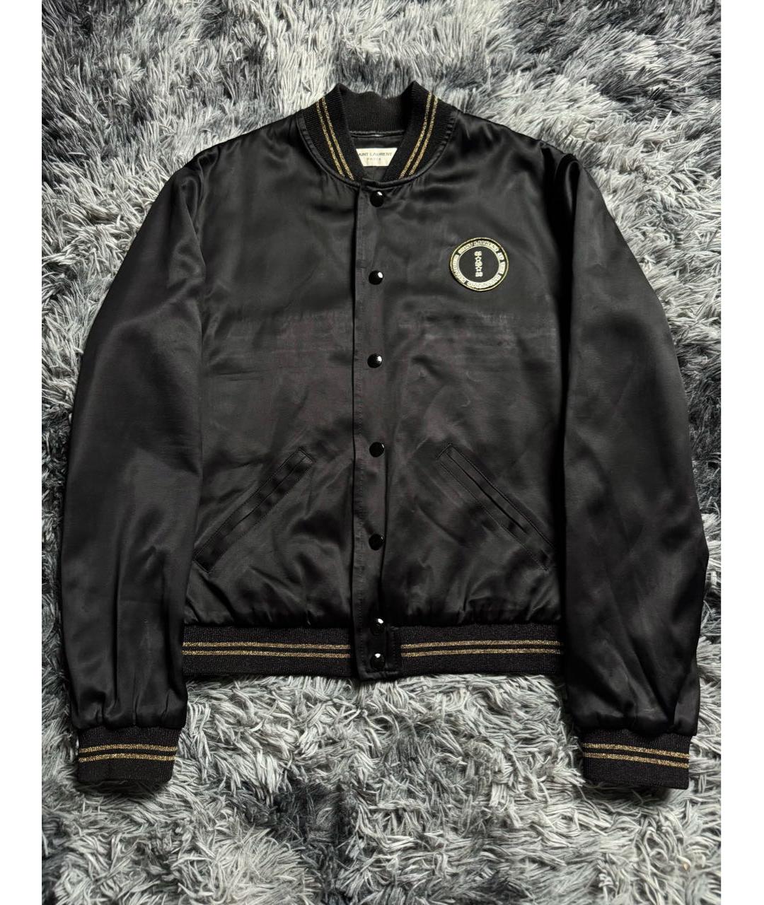 SAINT LAURENT Черная атласная куртка, фото 8
