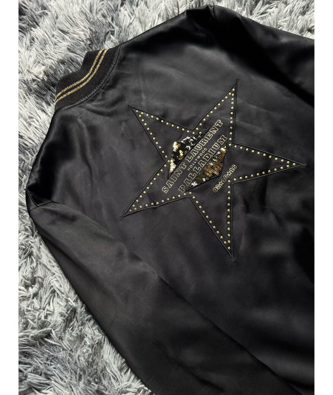 SAINT LAURENT Черная атласная куртка, фото 4