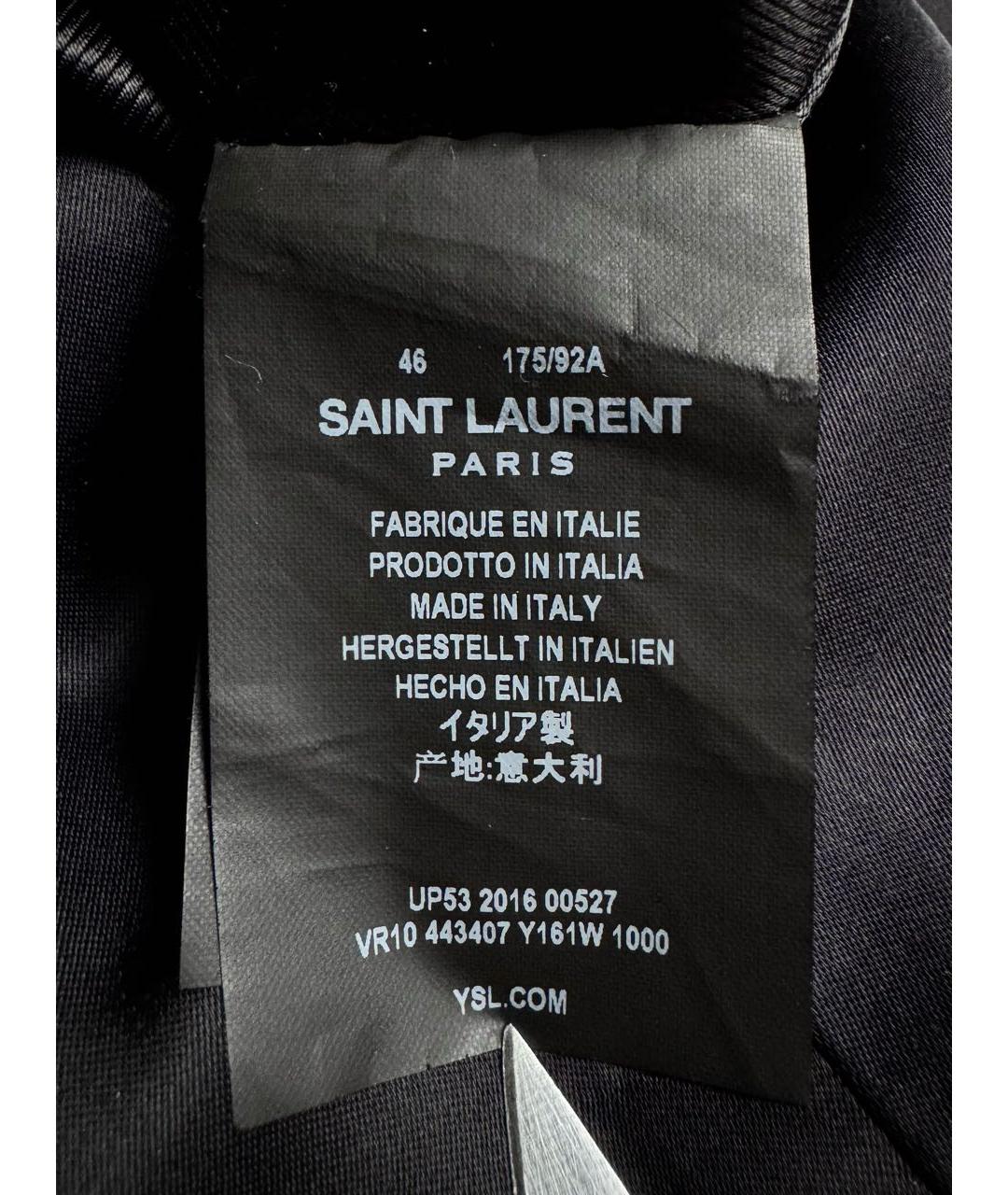 SAINT LAURENT Черная атласная куртка, фото 6
