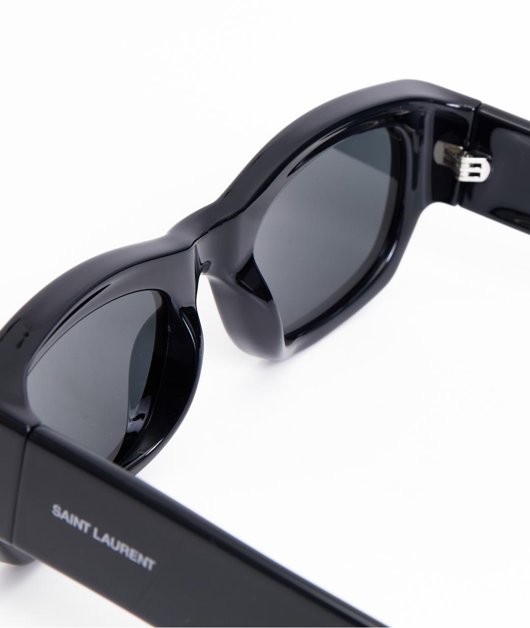 SAINT LAURENT Черные пластиковые солнцезащитные очки, фото 7