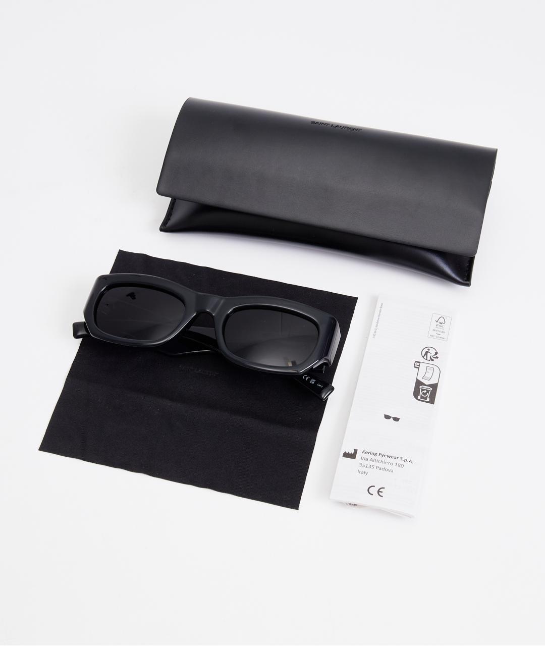 SAINT LAURENT Черные пластиковые солнцезащитные очки, фото 3