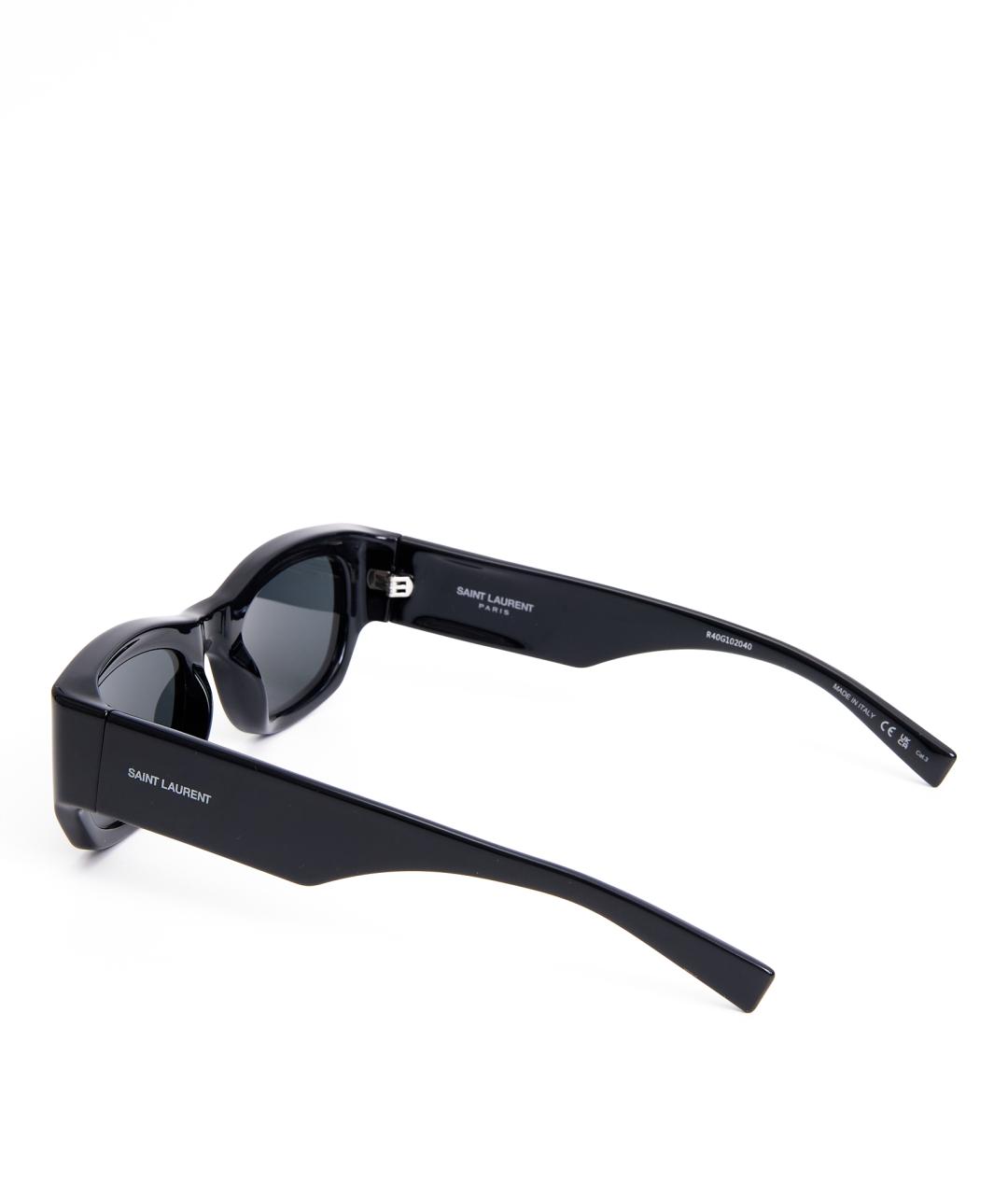 SAINT LAURENT Черные пластиковые солнцезащитные очки, фото 6