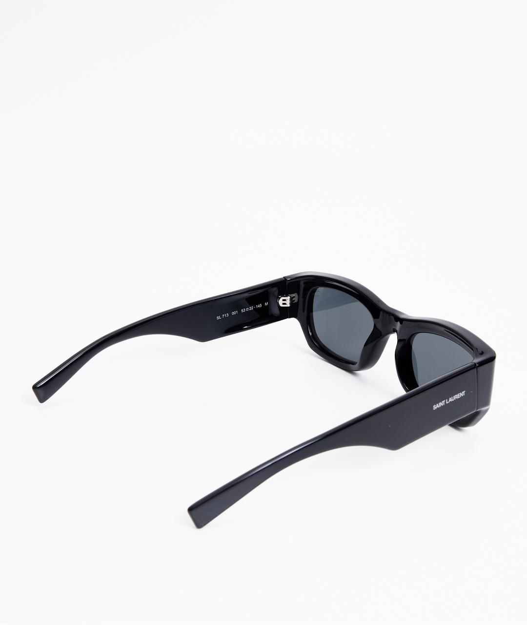 SAINT LAURENT Черные пластиковые солнцезащитные очки, фото 4