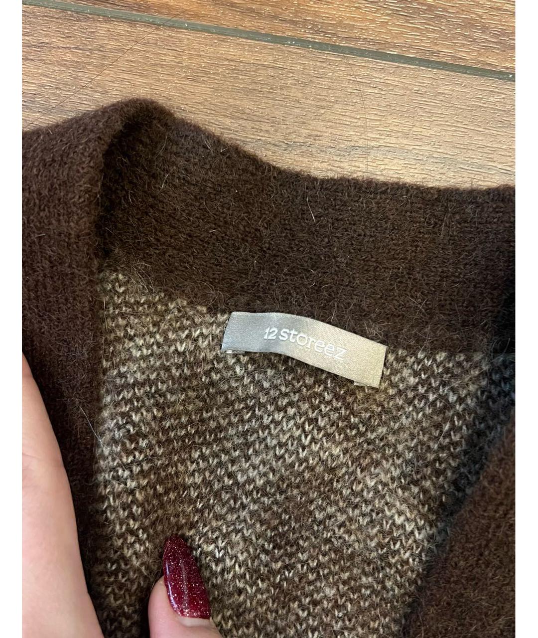 12 STOREEZ Коричневый шерстяной кардиган, фото 5