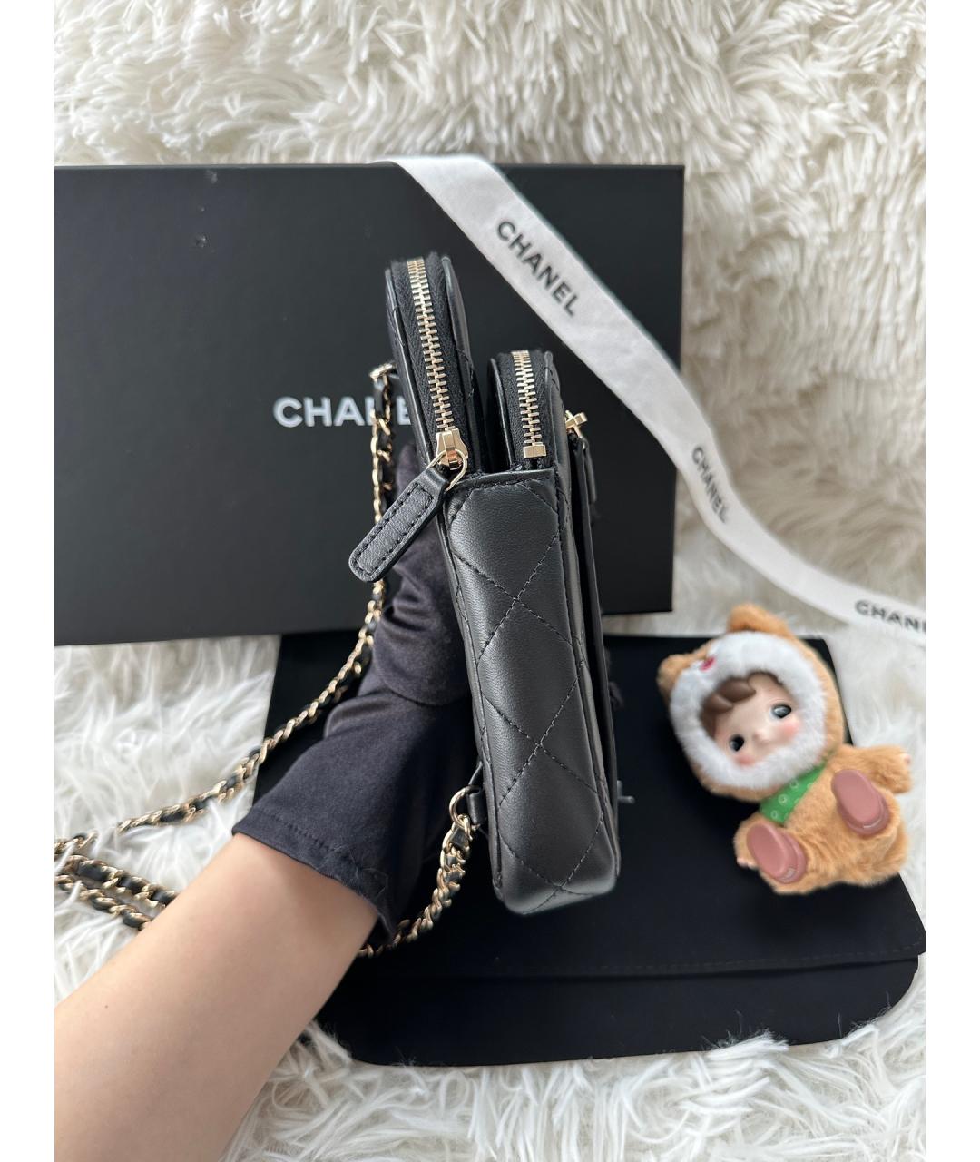 CHANEL Черная кожаная сумка через плечо, фото 4