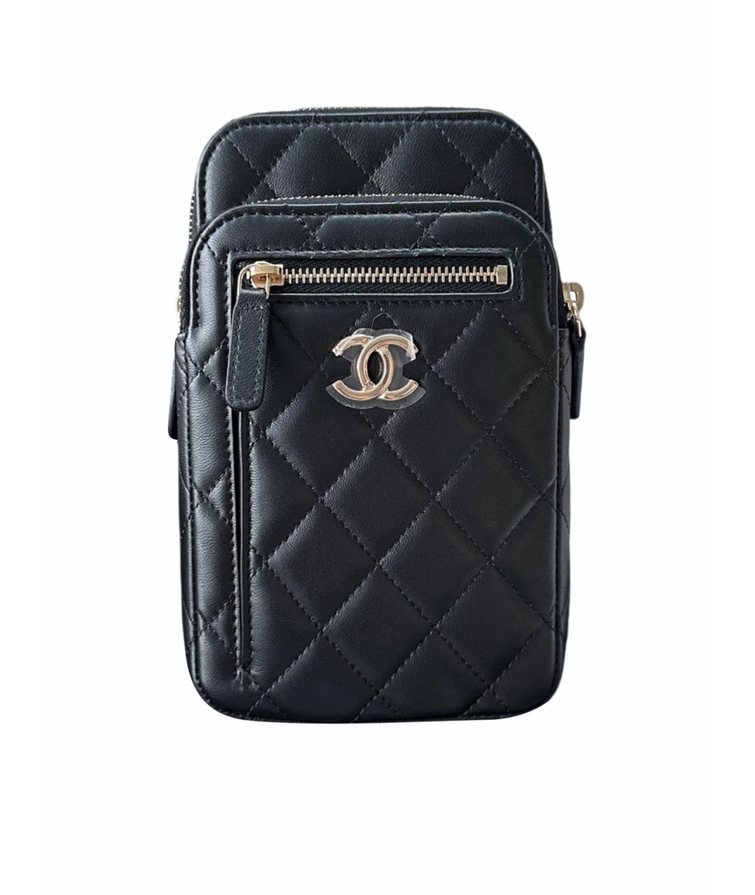 CHANEL Черная кожаная сумка через плечо, фото 1