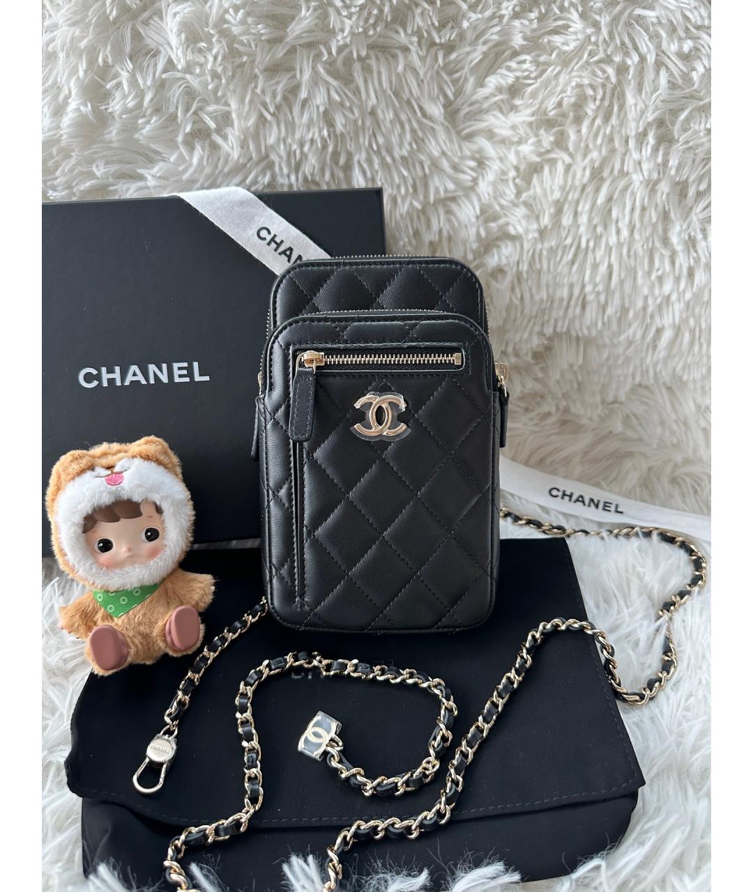 CHANEL Черная кожаная сумка через плечо, фото 2