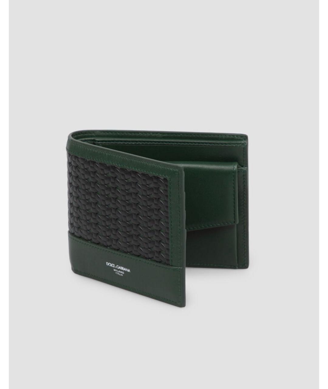 DOLCE&GABBANA Зеленый кожаный кошелек, фото 3