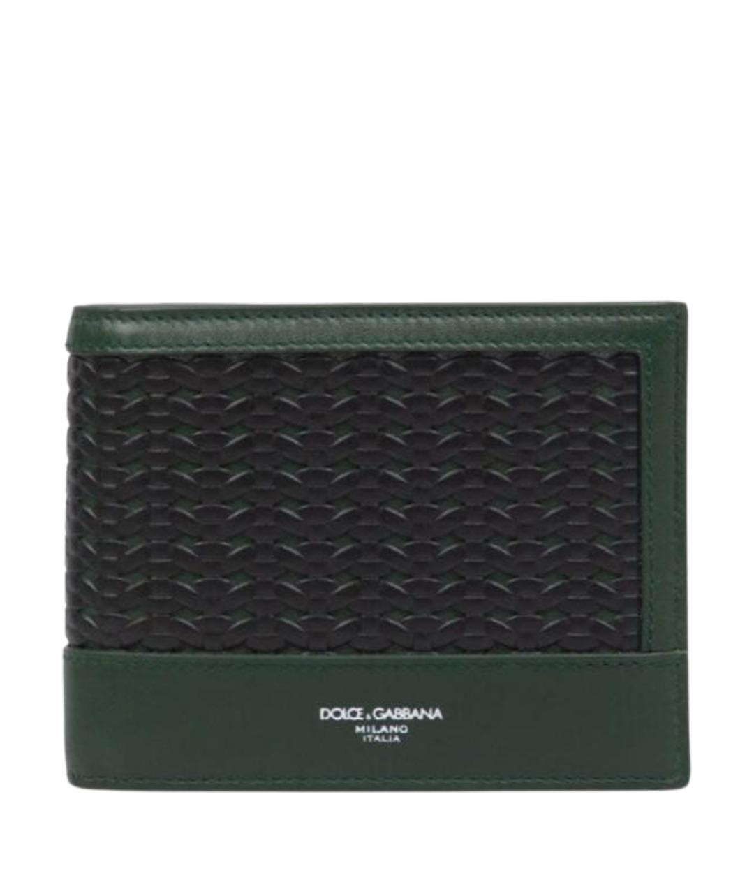 DOLCE&GABBANA Зеленый кожаный кошелек, фото 1