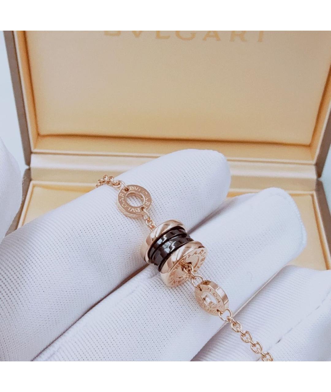 BVLGARI Черный браслет из розового золота, фото 4