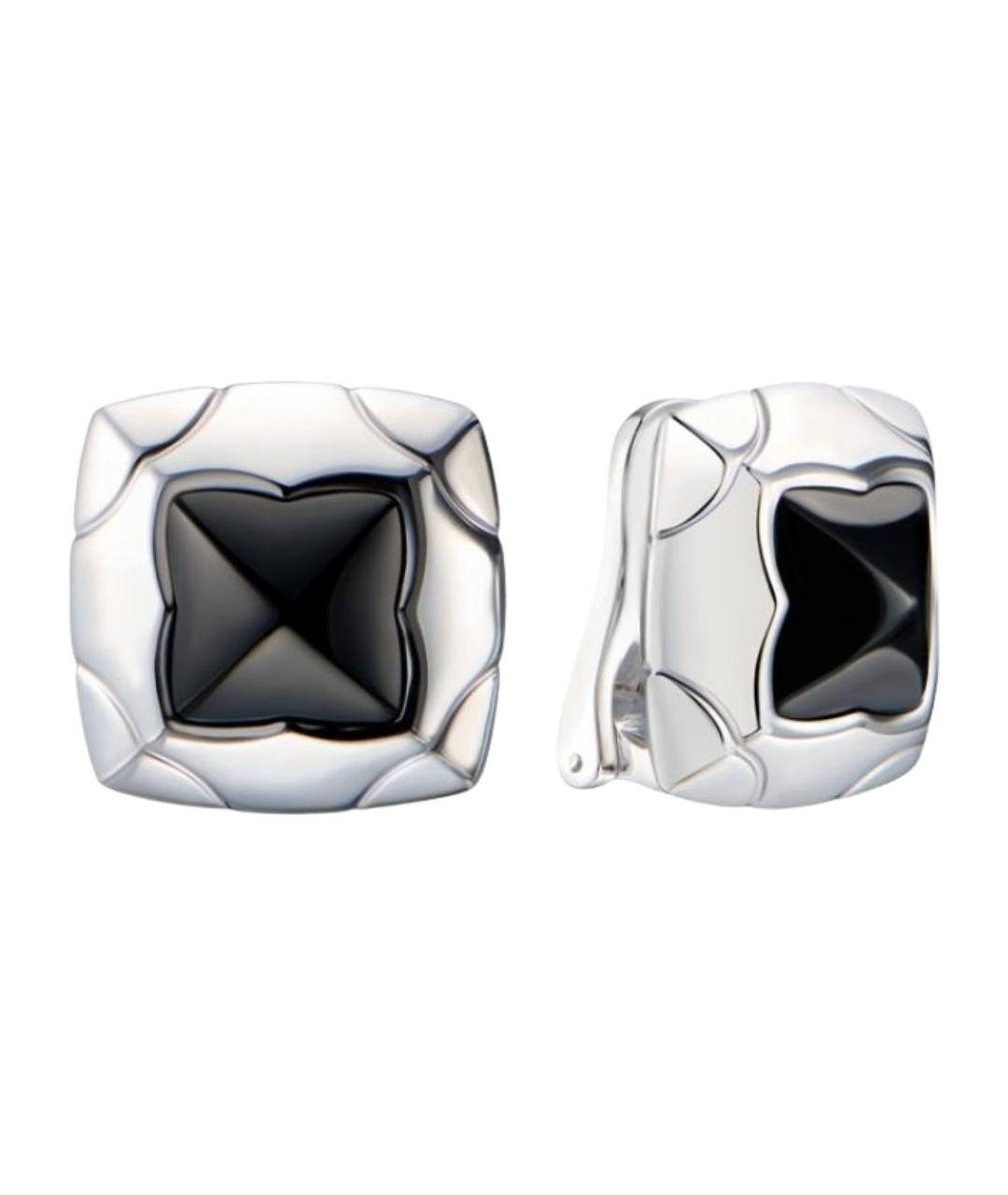 BVLGARI Черные серьги из белого золота, фото 1