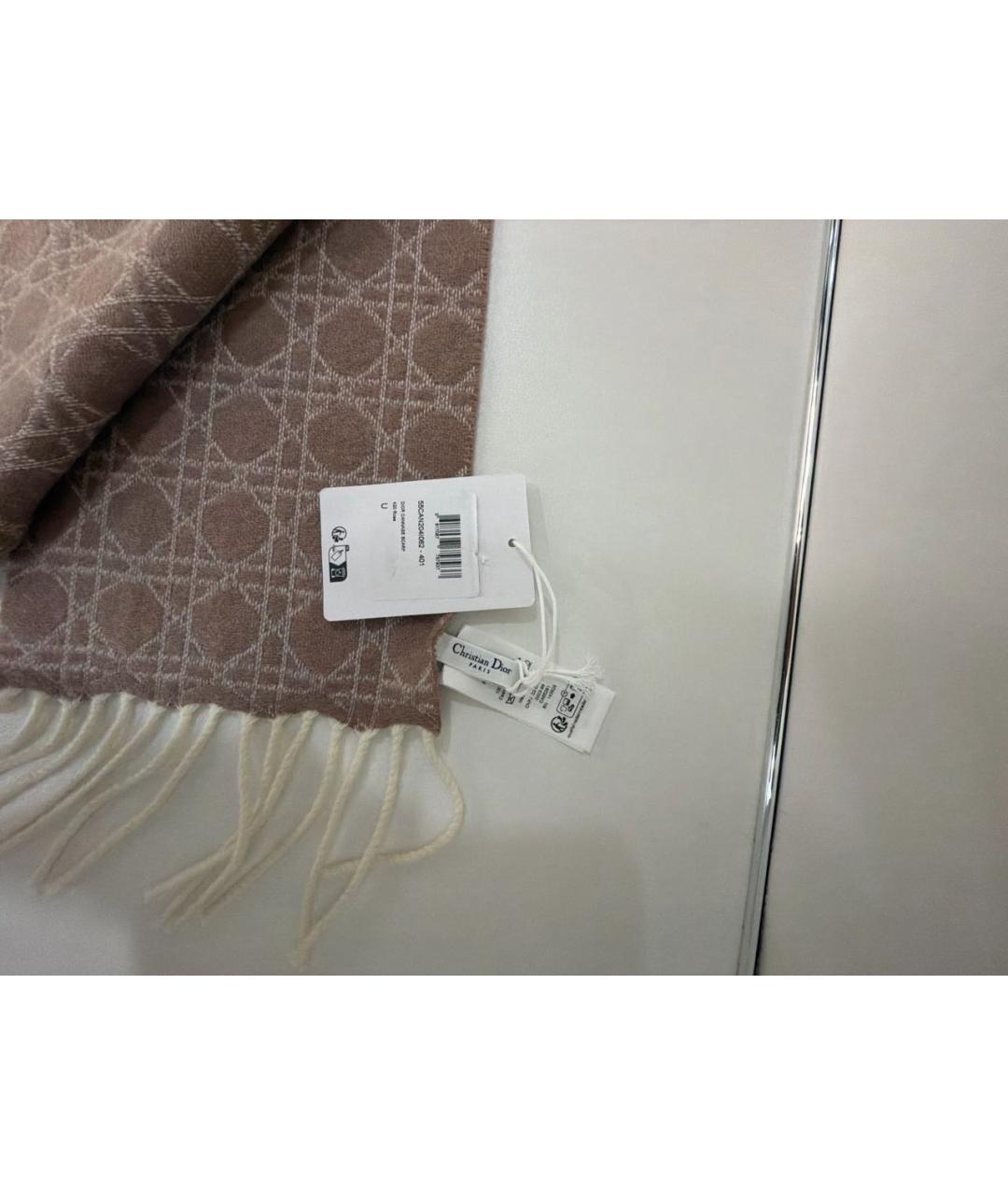 CHRISTIAN DIOR Розовый кашемировый шарф, фото 4