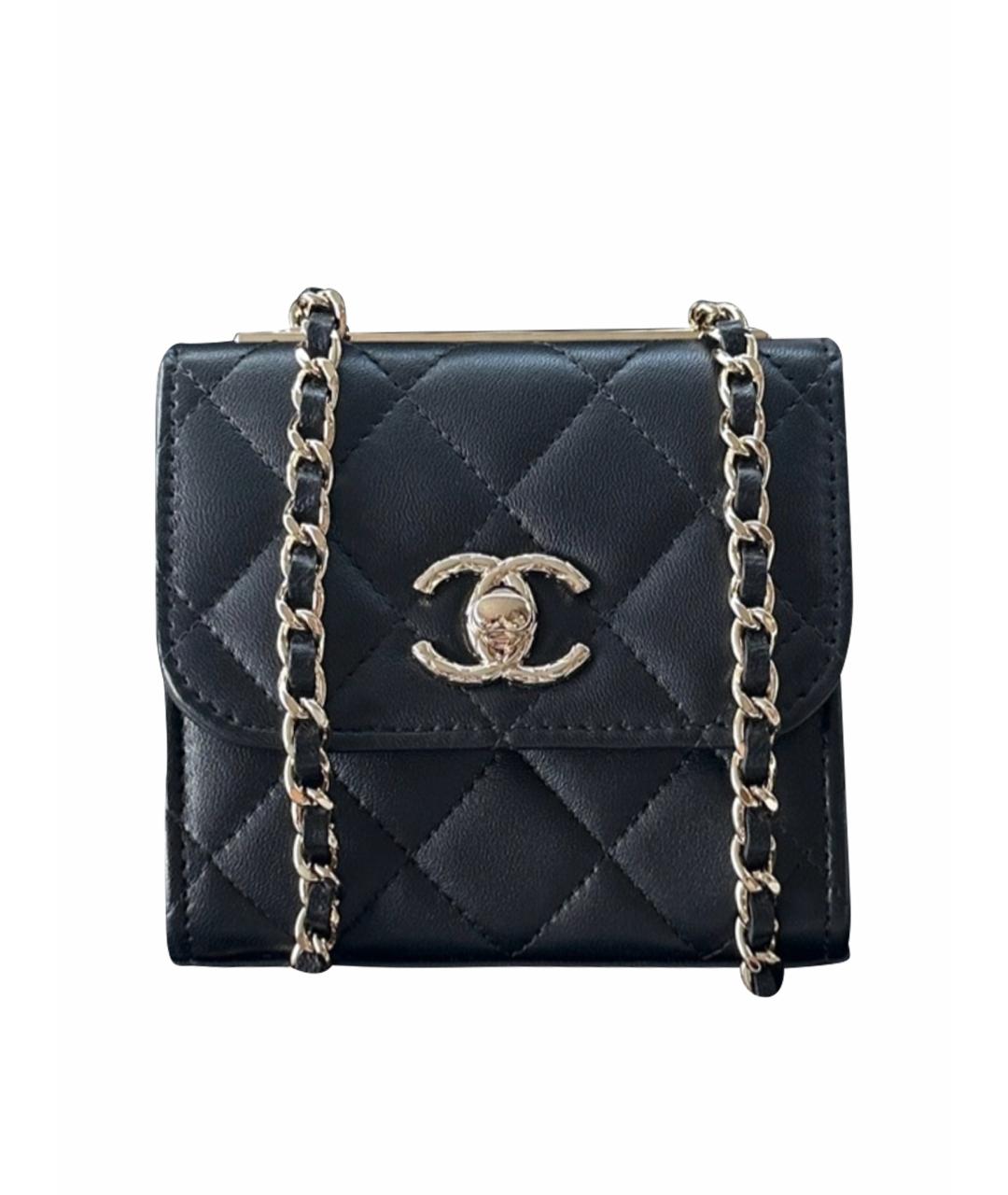 CHANEL BEAUTY Черная кожаная сумка через плечо, фото 1