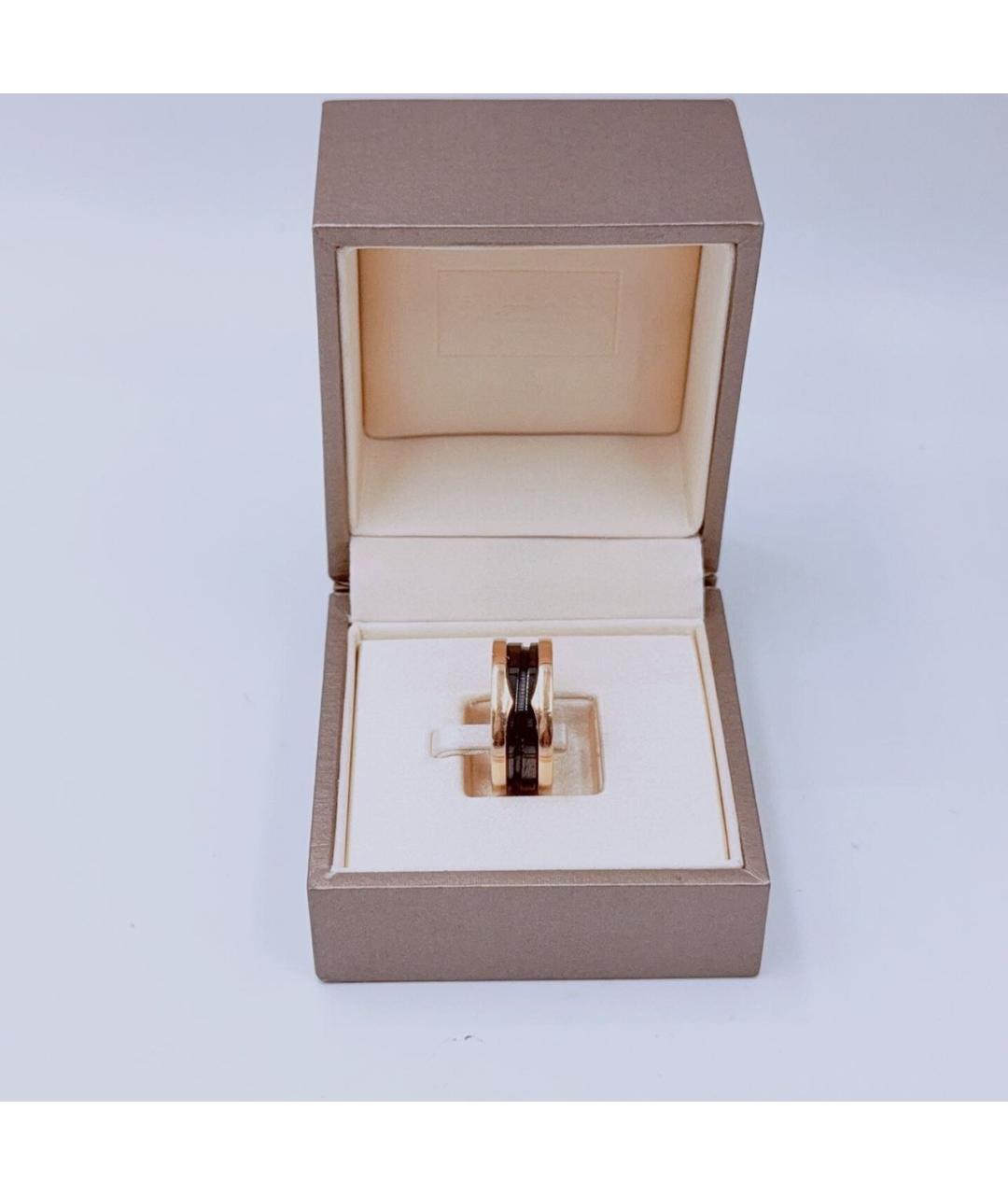 BVLGARI Черное кольцо из розового золота, фото 2