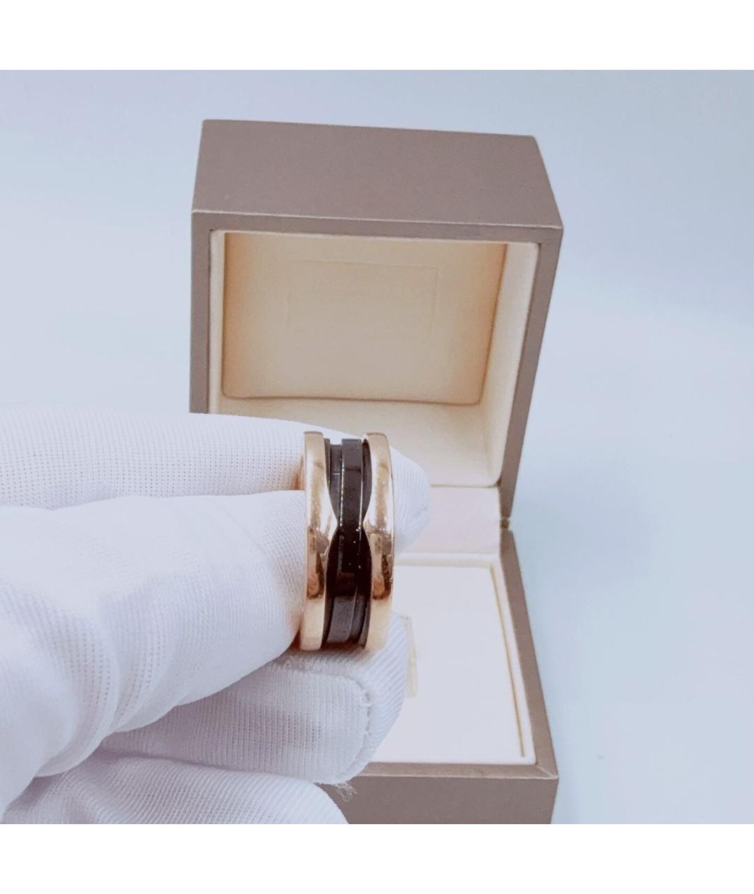 BVLGARI Черное кольцо из розового золота, фото 4
