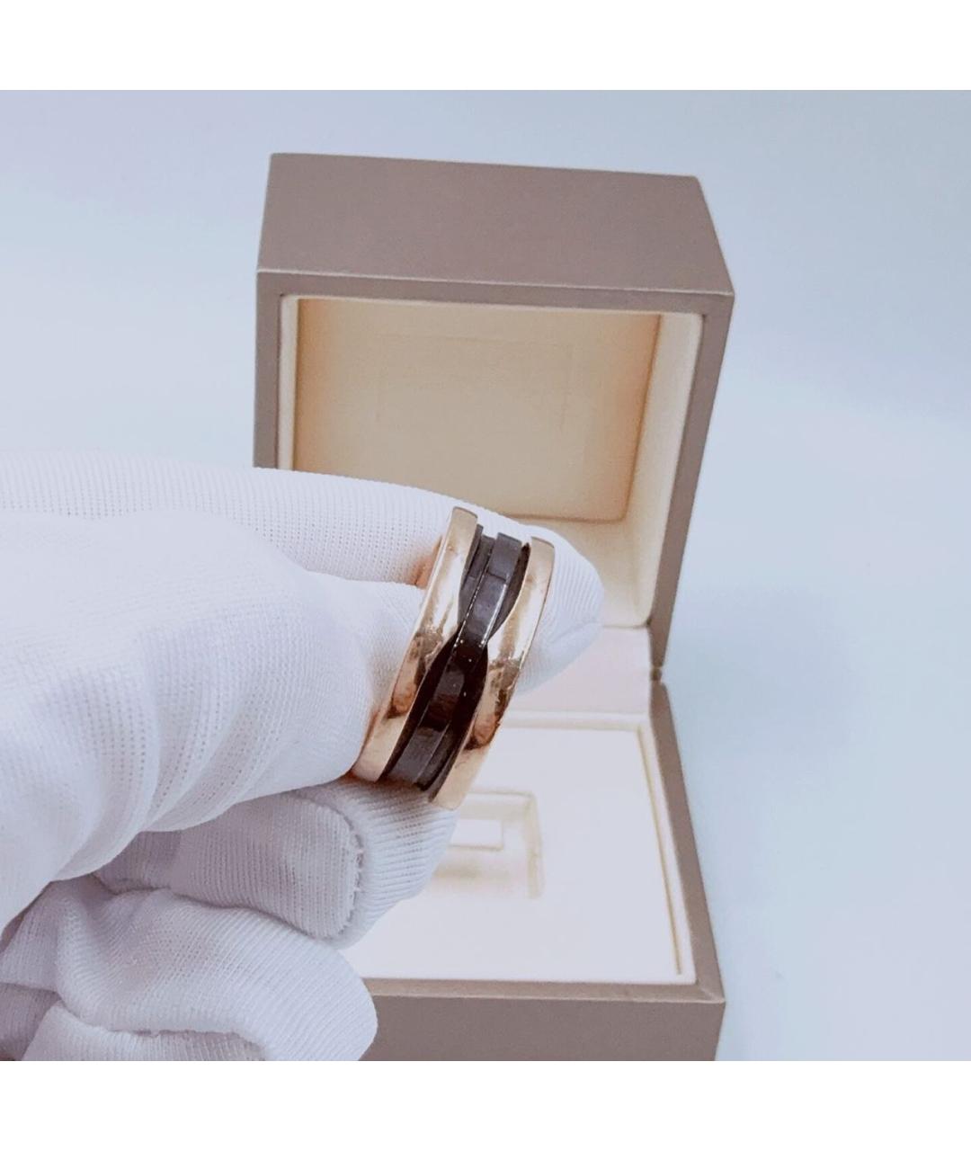 BVLGARI Черное кольцо из розового золота, фото 5