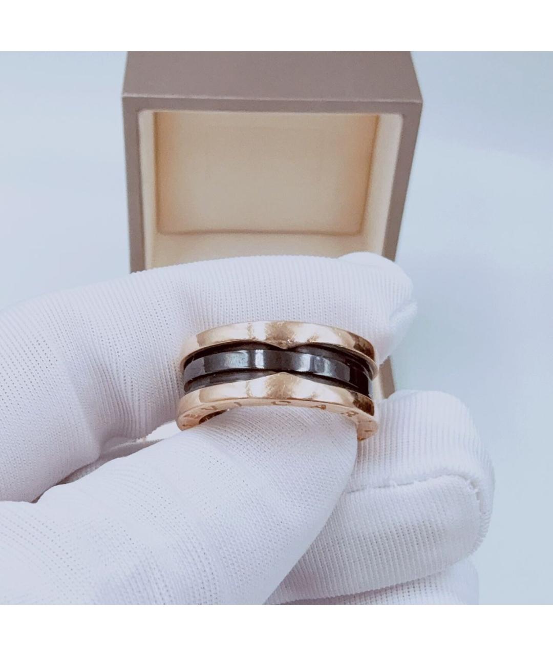 BVLGARI Черное кольцо из розового золота, фото 3