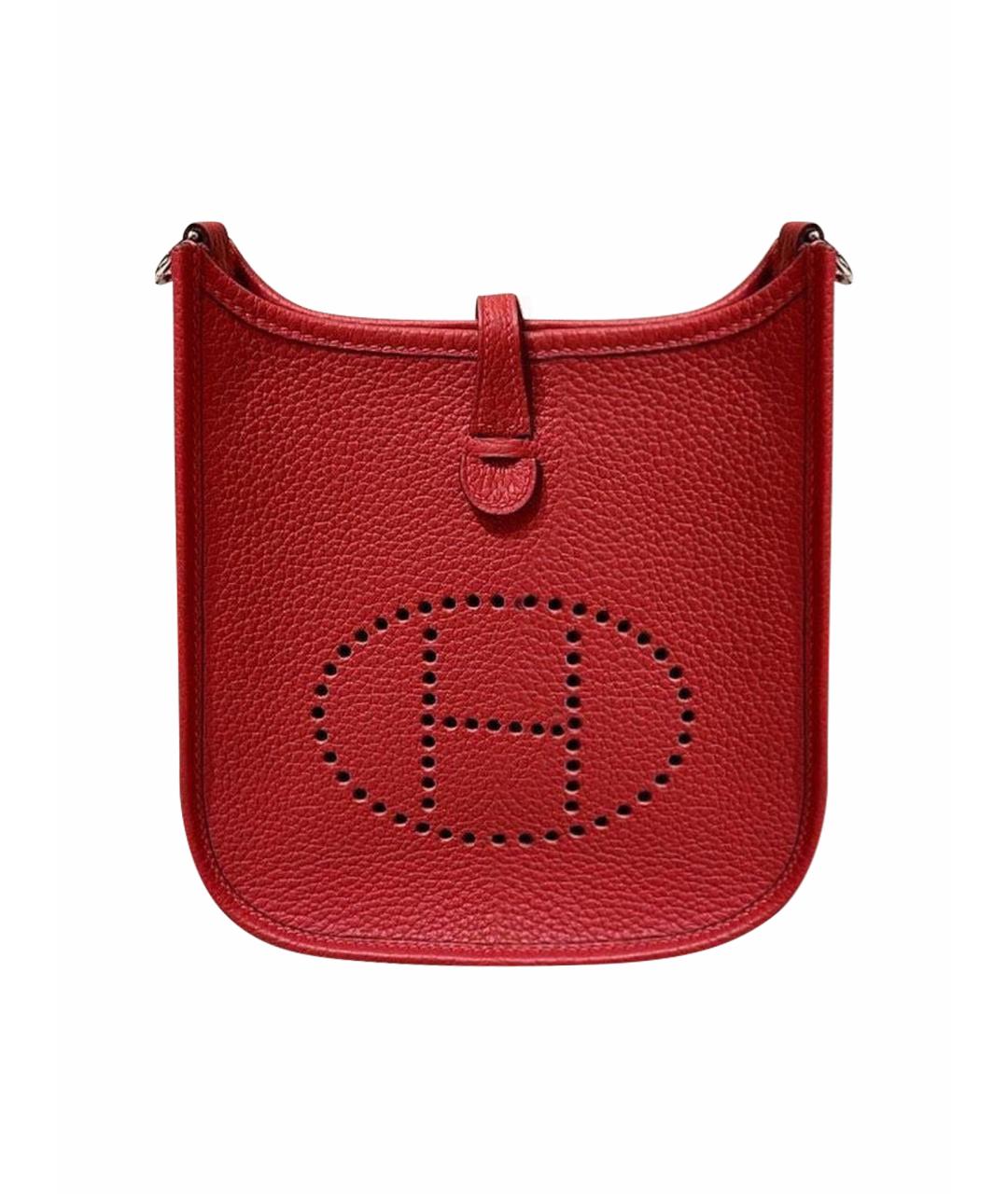 HERMES Красная кожаная сумка через плечо, фото 1