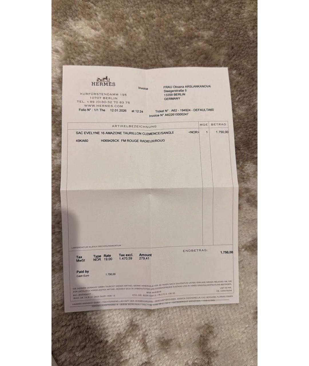 HERMES Красная кожаная сумка через плечо, фото 3