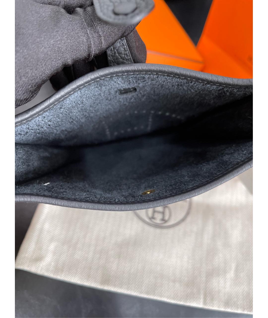 HERMES Черная кожаная сумка через плечо, фото 6