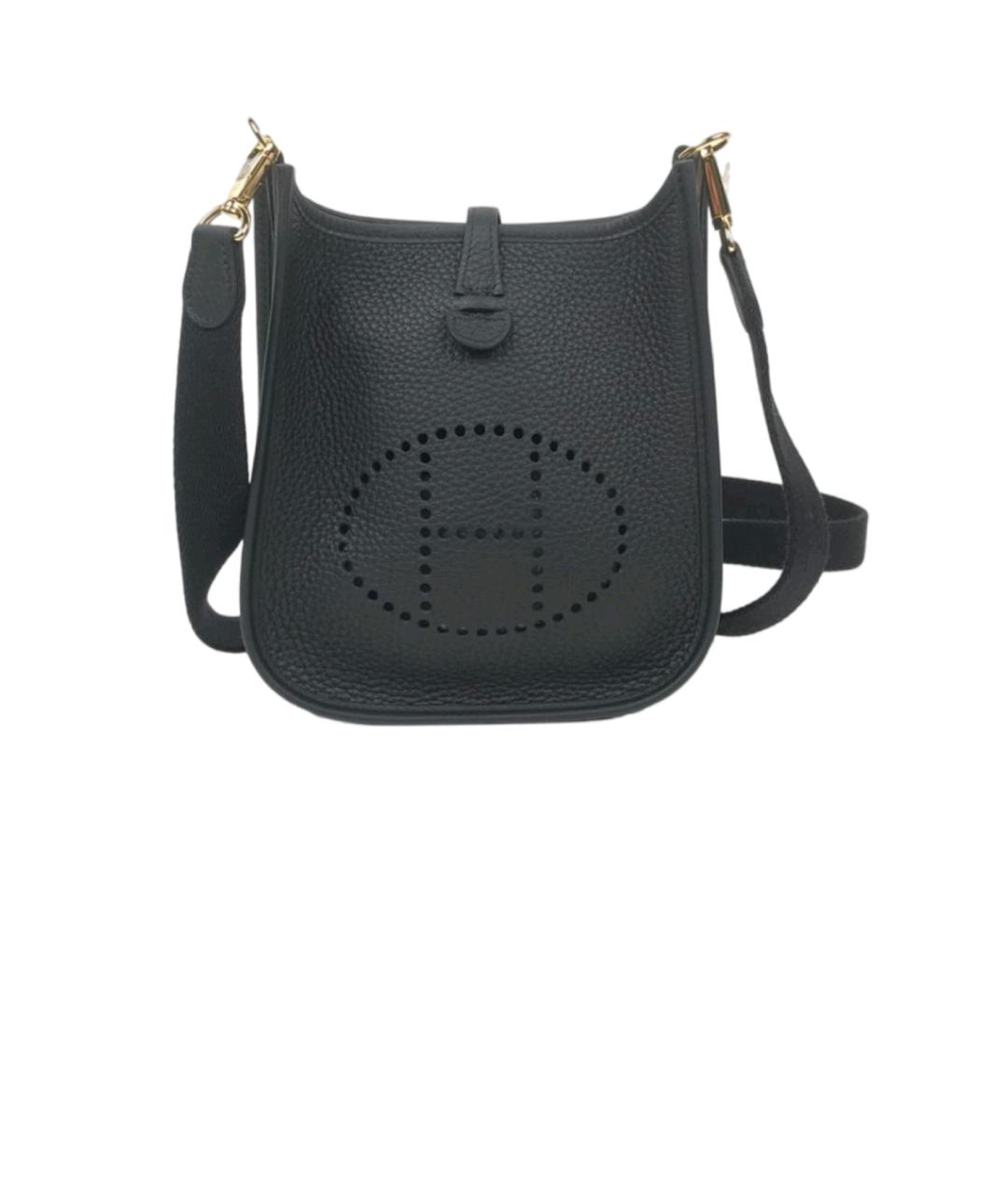 HERMES Черная кожаная сумка через плечо, фото 7