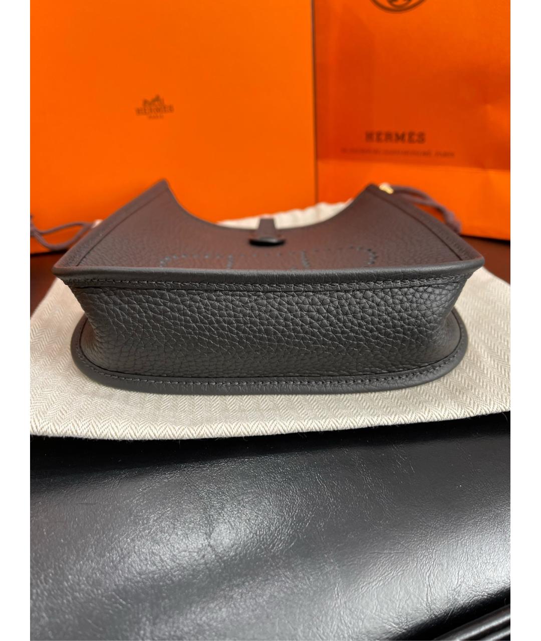 HERMES Черная кожаная сумка через плечо, фото 5