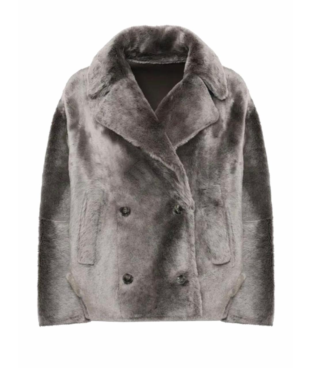 YVES SALOMON Антрацитовая меховая дубленка, фото 1