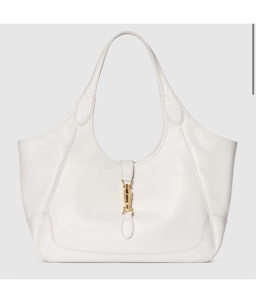 GUCCI Белая кожаная сумка тоут, фото 4