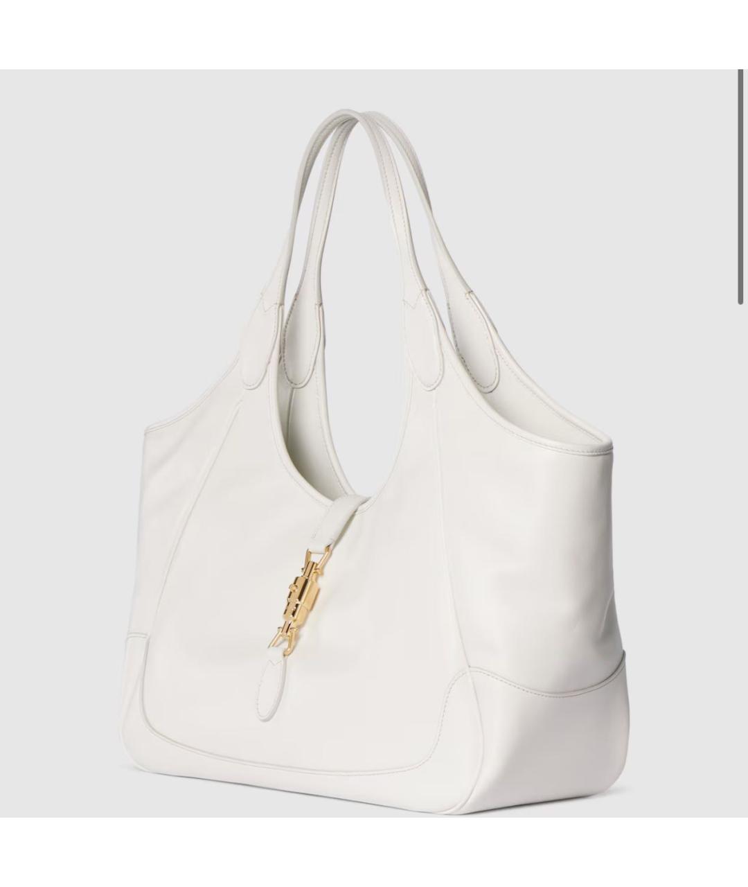 GUCCI Белая кожаная сумка тоут, фото 3