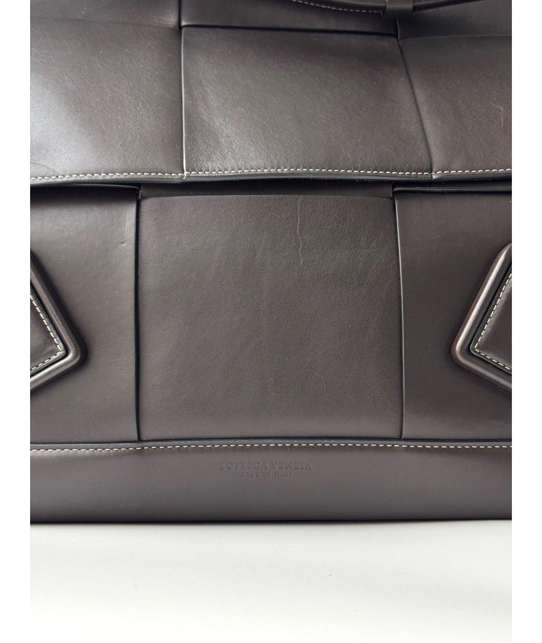 BOTTEGA VENETA Коричневая кожаная сумка через плечо, фото 8