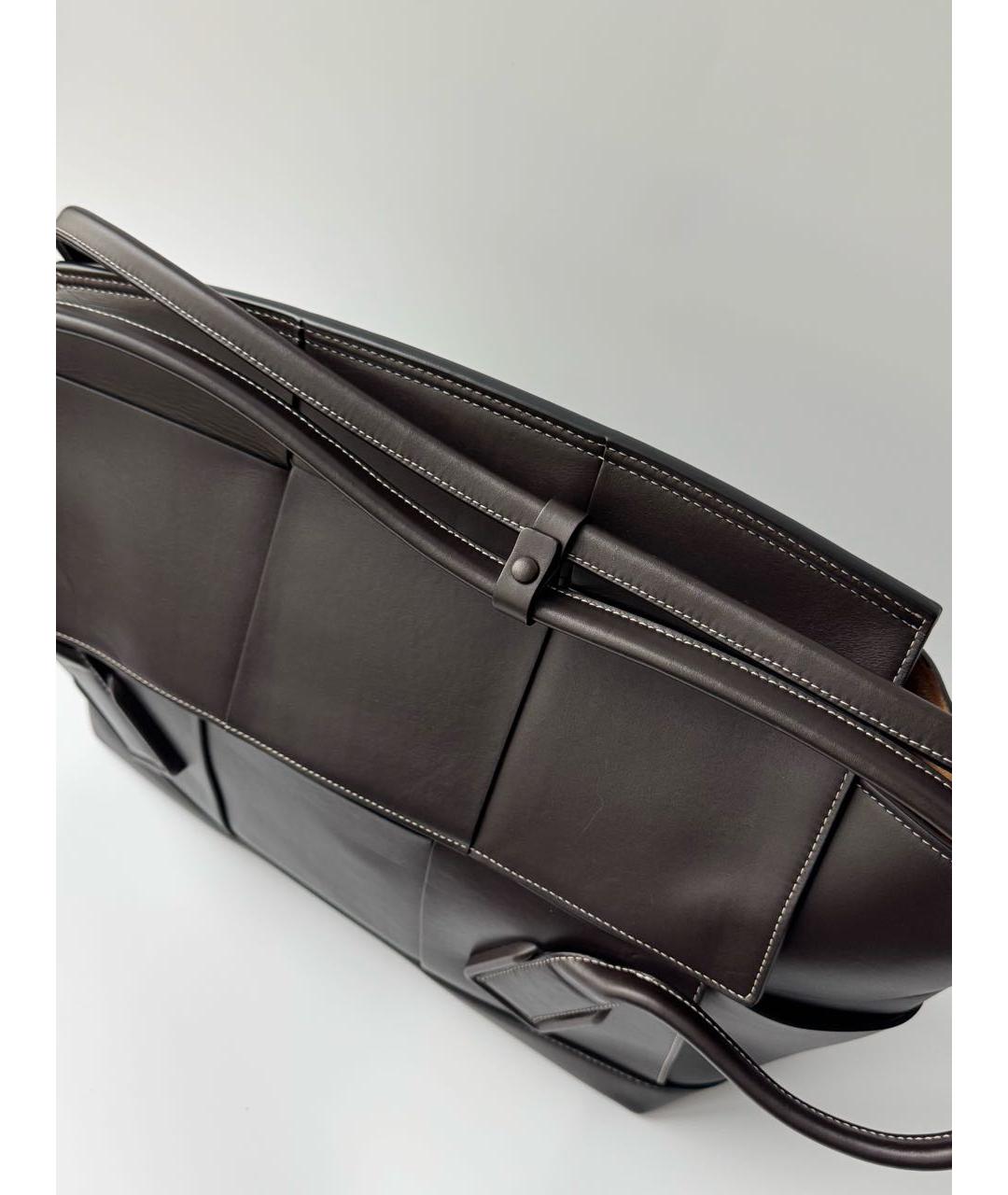 BOTTEGA VENETA Коричневая кожаная сумка через плечо, фото 7