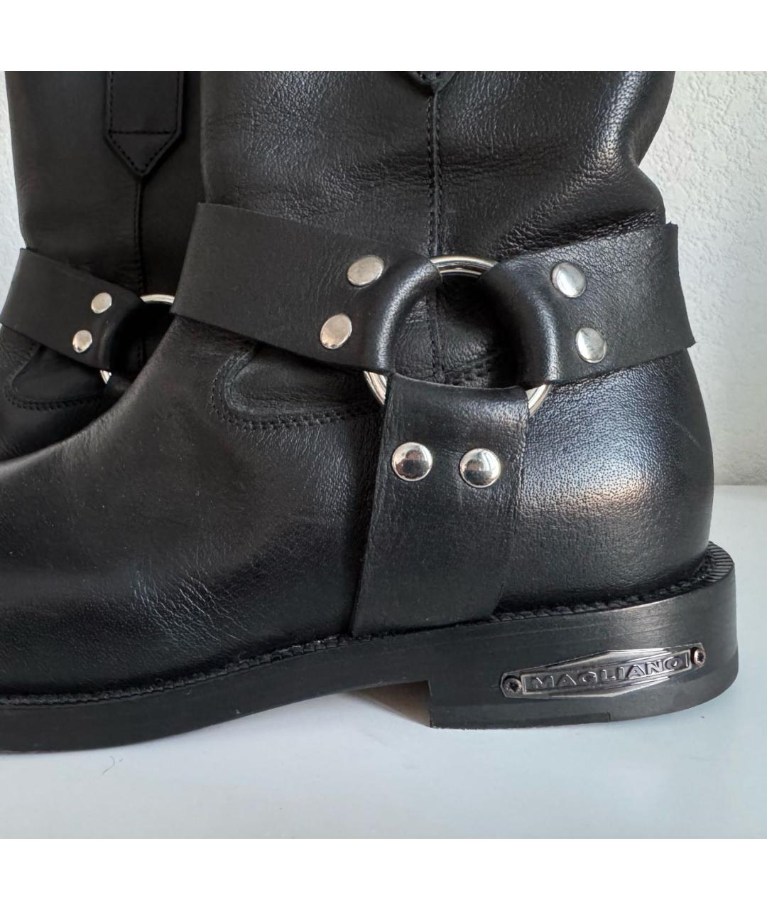 MAGLIANO Черные кожаные полусапоги, фото 6