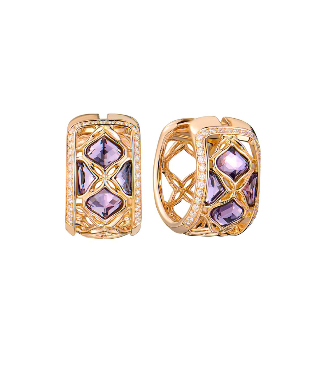 CHOPARD Фиолетовые серьги из розового золота, фото 2