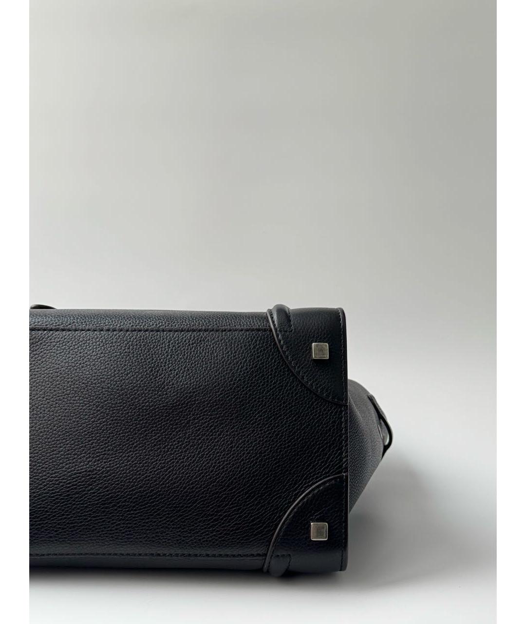 CELINE Черная кожаная сумка с короткими ручками, фото 7