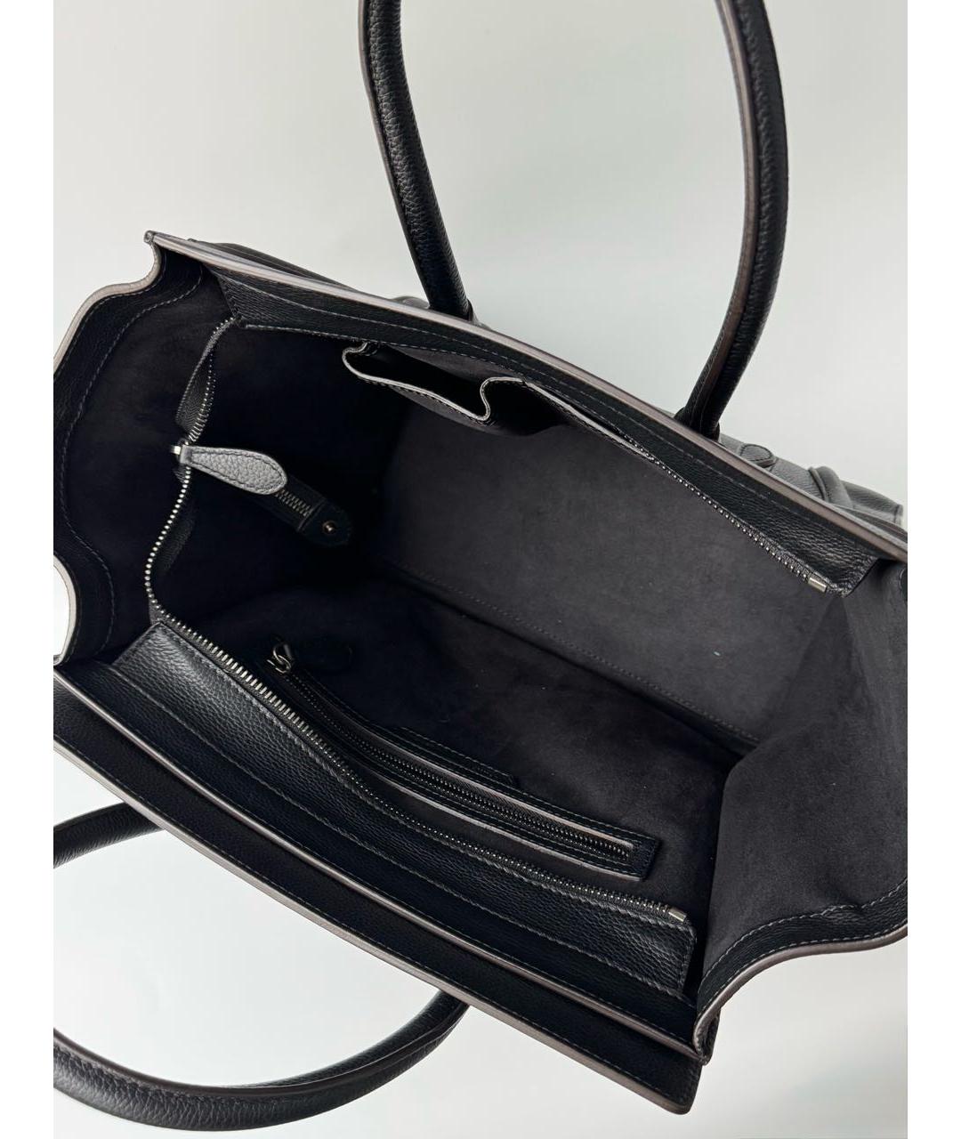 CELINE Черная кожаная сумка с короткими ручками, фото 4