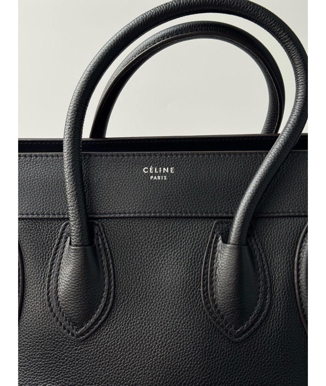 CELINE Черная кожаная сумка с короткими ручками, фото 8