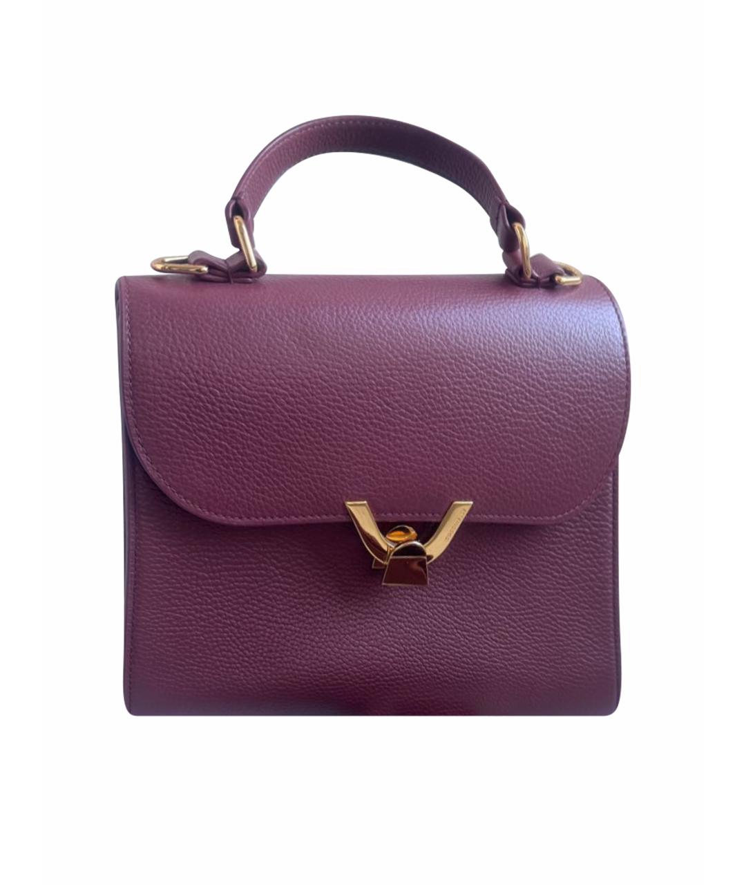 COCCINELLE Бордовая кожаная сумка с короткими ручками, фото 1