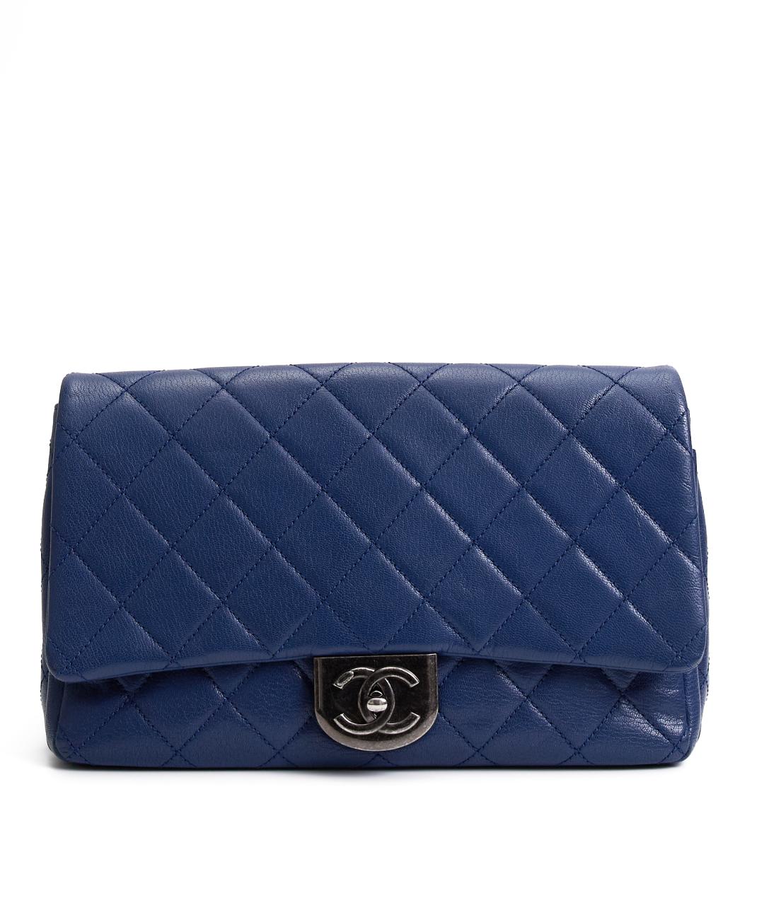 CHANEL Синяя кожаная сумка через плечо, фото 8