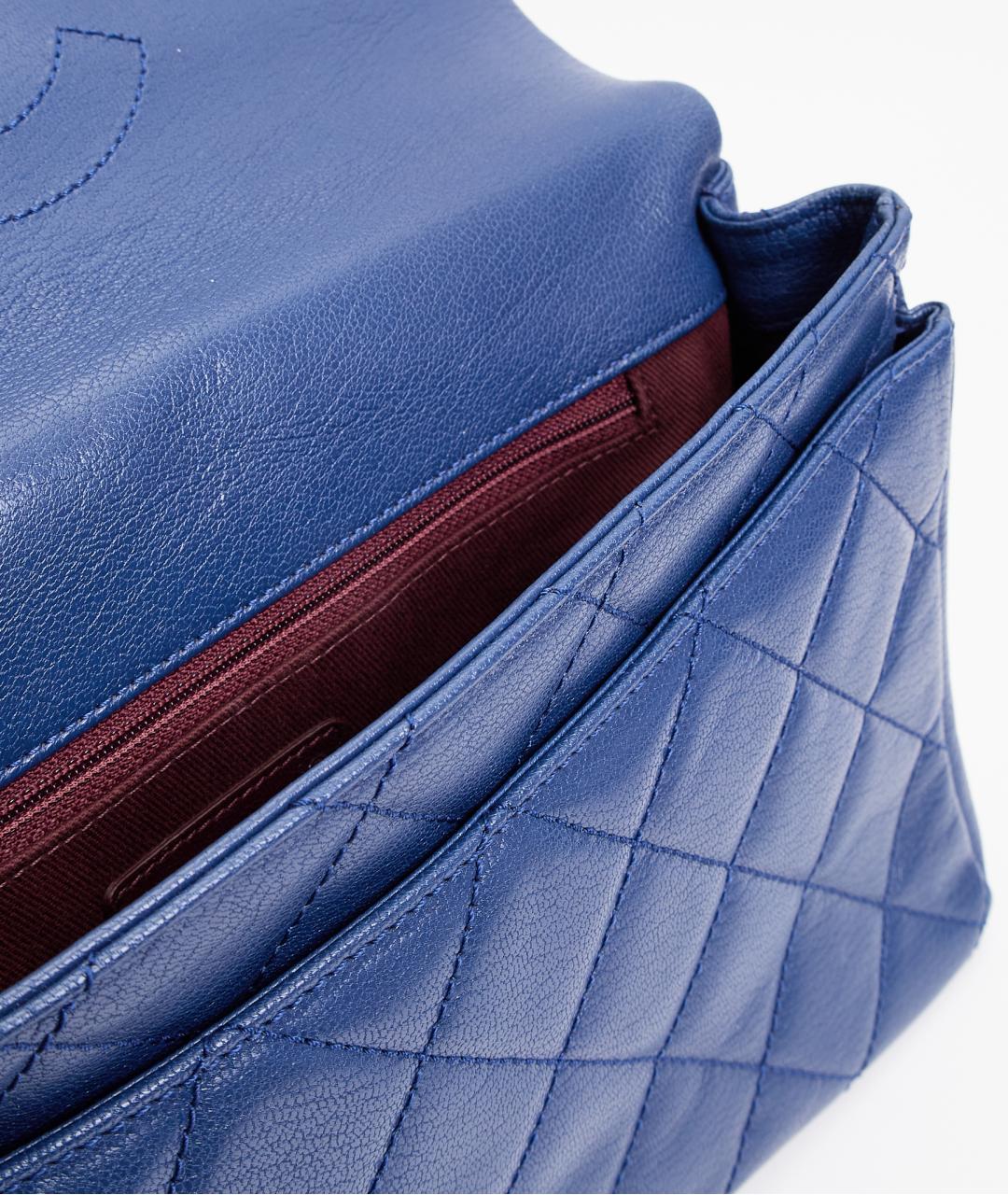 CHANEL Синяя кожаная сумка через плечо, фото 6
