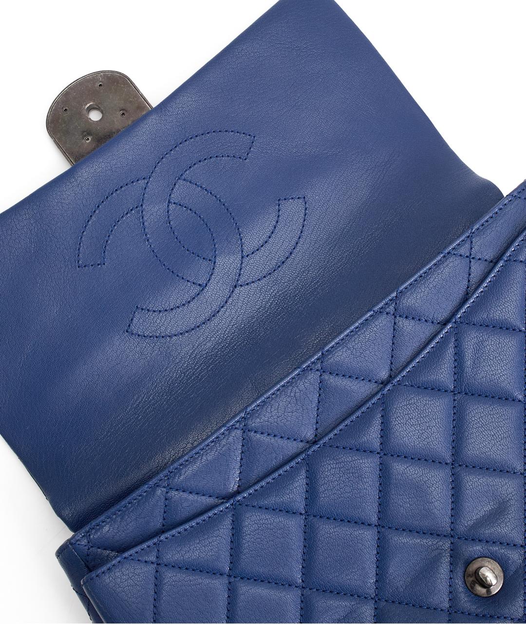 CHANEL Синяя кожаная сумка через плечо, фото 5