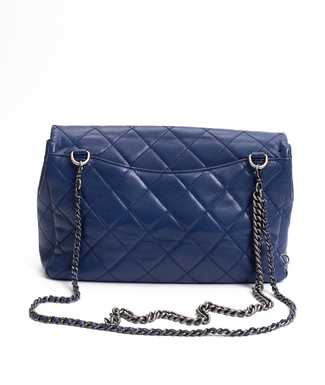 CHANEL Синяя кожаная сумка через плечо, фото 3