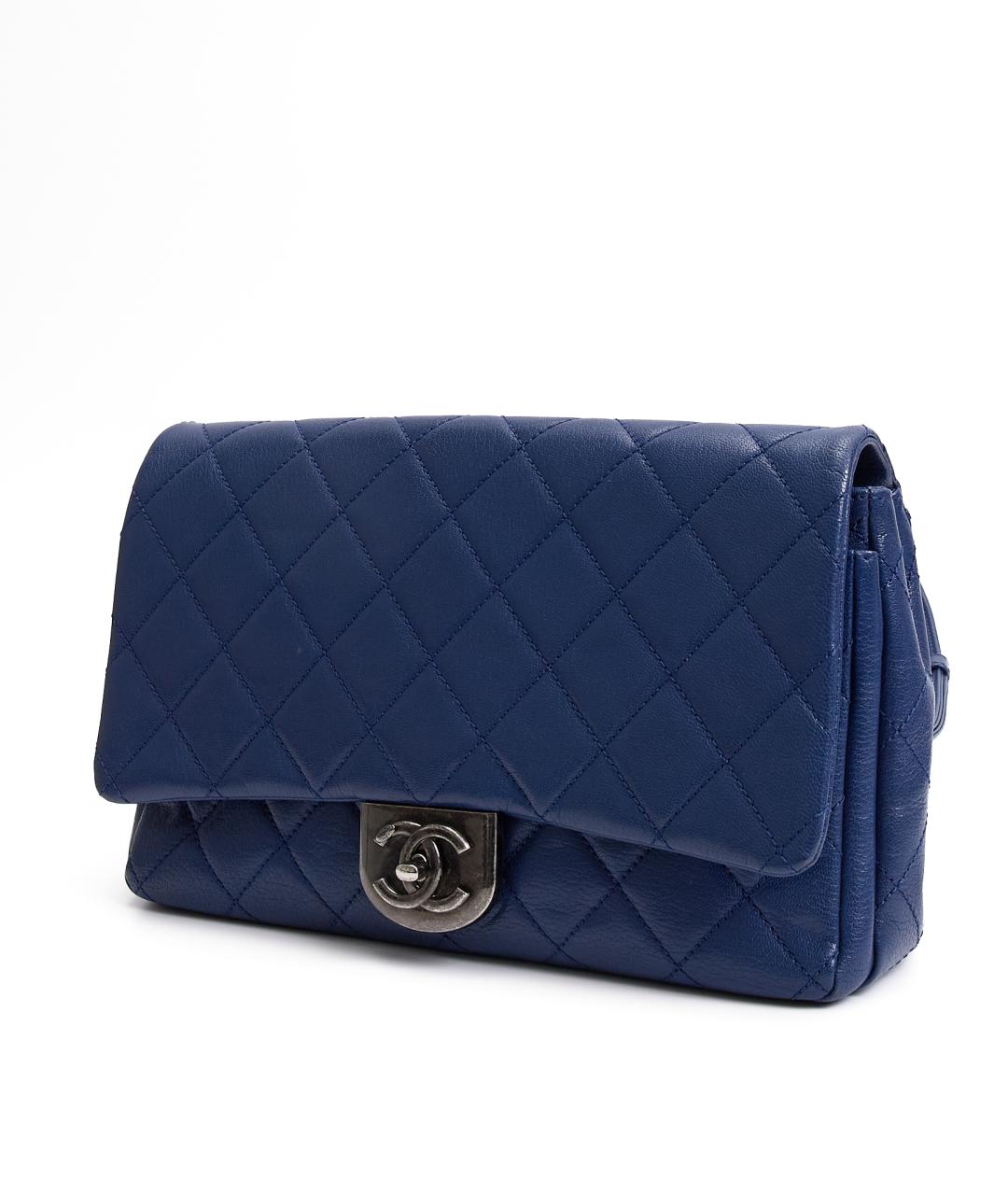 CHANEL Синяя кожаная сумка через плечо, фото 2