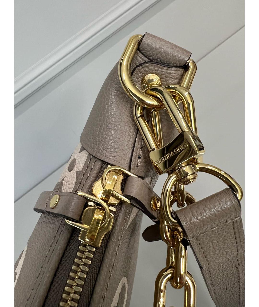 LOUIS VUITTON Бежевая кожаная сумка через плечо, фото 7