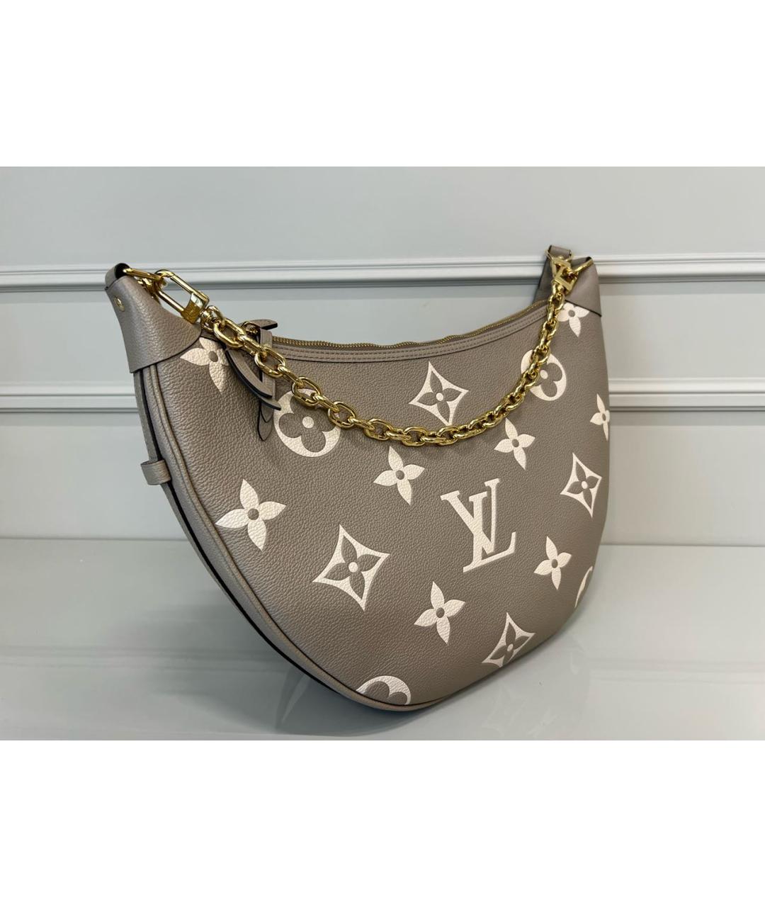 LOUIS VUITTON Бежевая кожаная сумка через плечо, фото 2