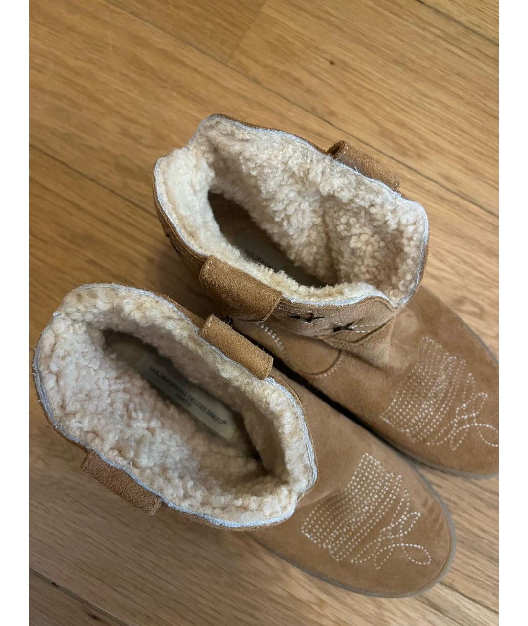 GOLDEN GOOSE DELUXE BRAND Бежевые замшевые ботинки, фото 4