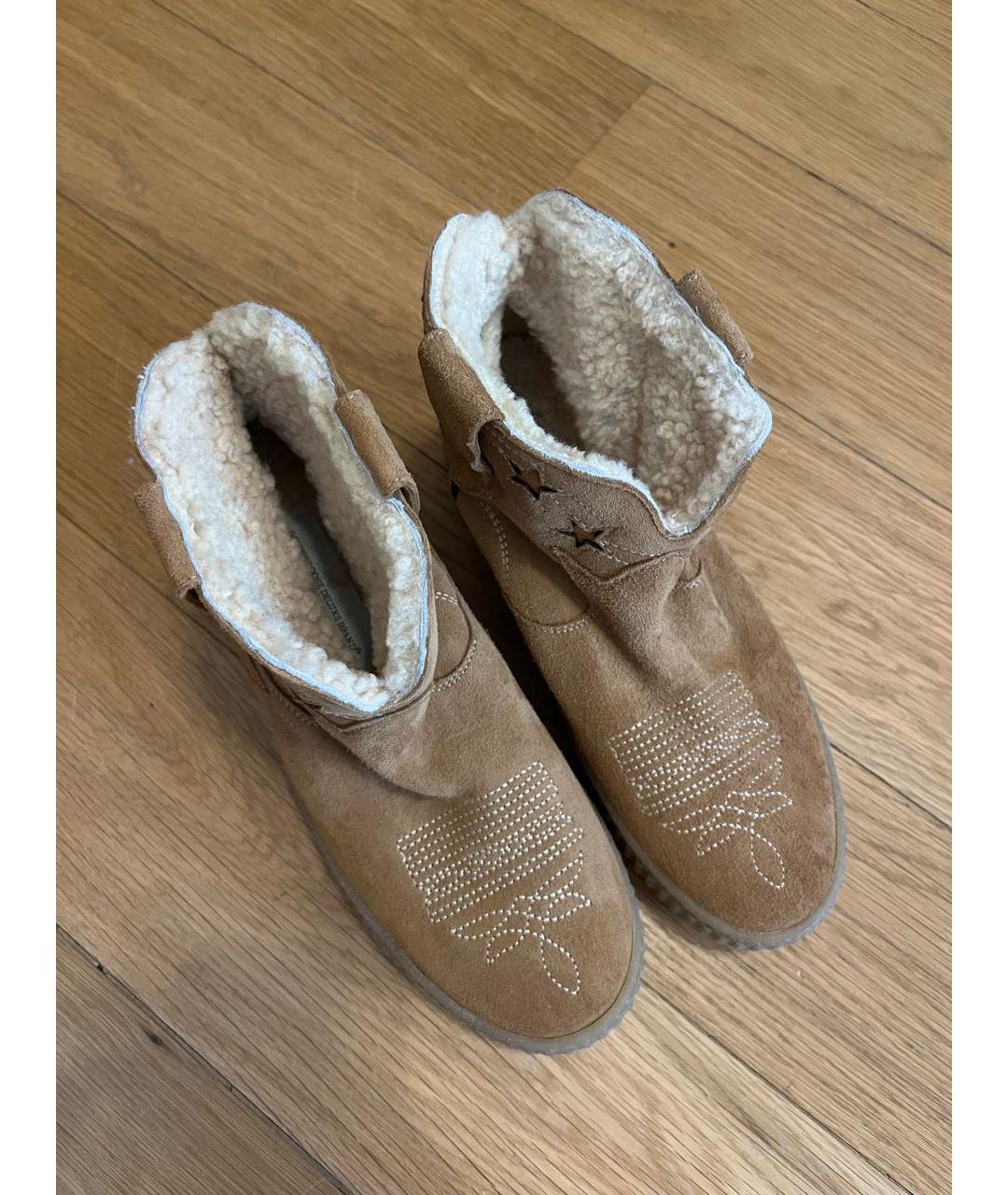 GOLDEN GOOSE DELUXE BRAND Бежевые замшевые ботинки, фото 2