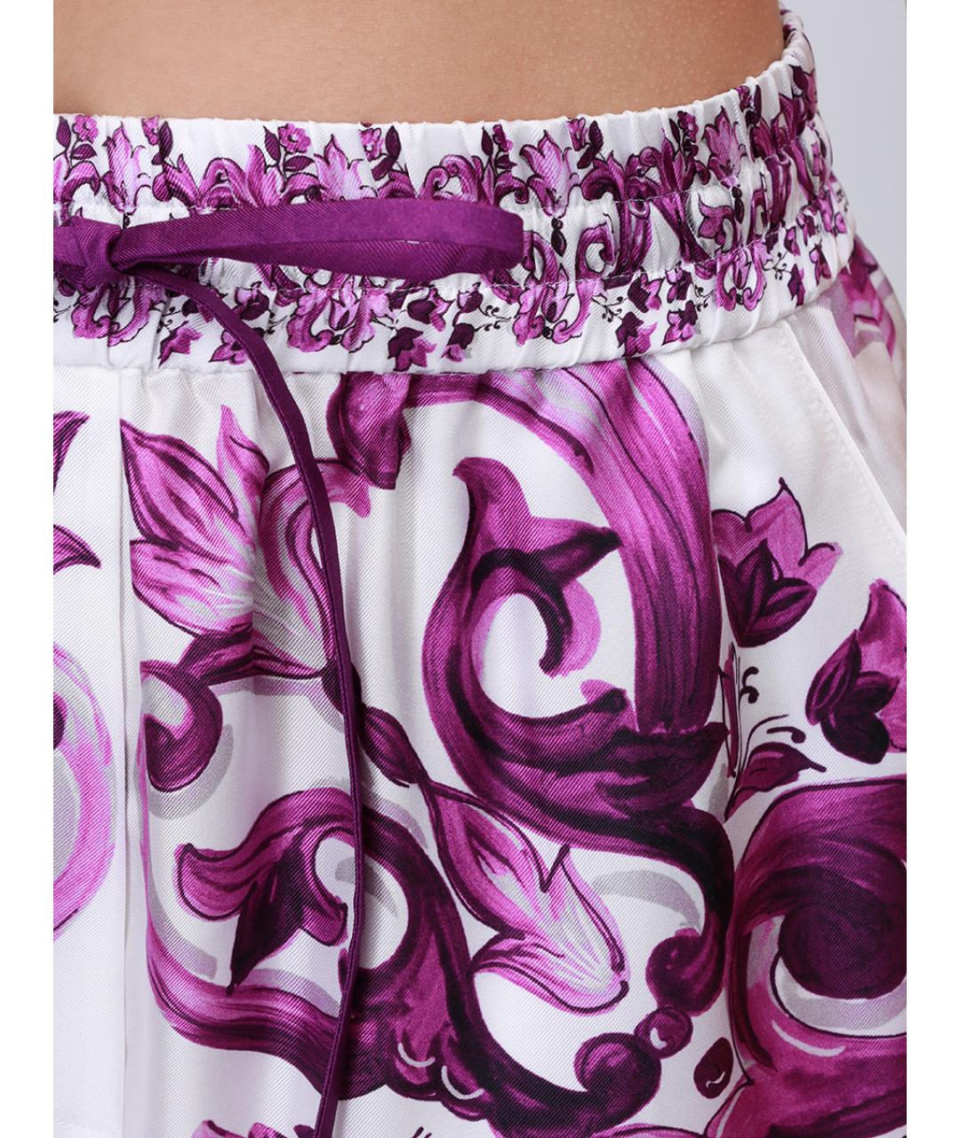 DOLCE&GABBANA Фиолетовые шелковые шорты, фото 3