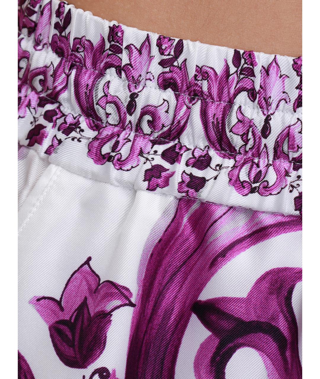 DOLCE&GABBANA Фиолетовые шелковые шорты, фото 4