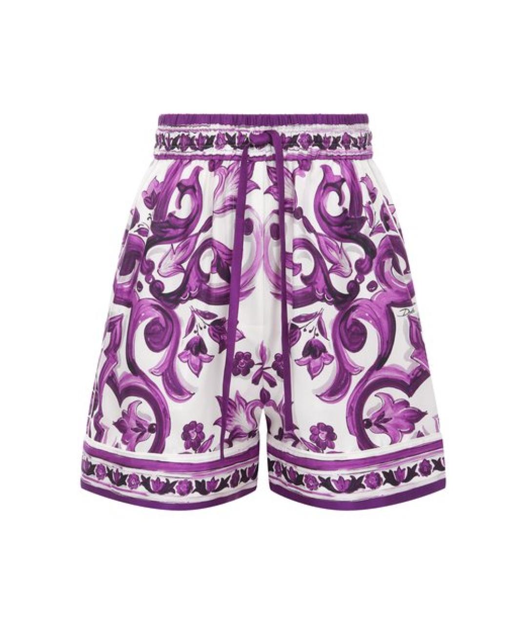 DOLCE&GABBANA Фиолетовые шелковые шорты, фото 1